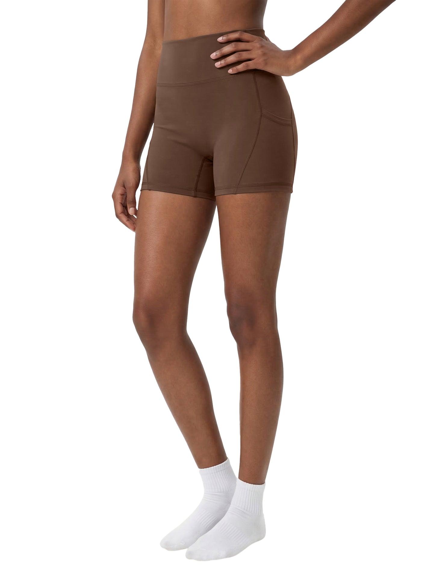 Women's High-Waisted Pocket Spandex Shorts