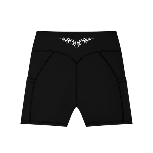 Women's High-Waisted Pocket Spandex Shorts