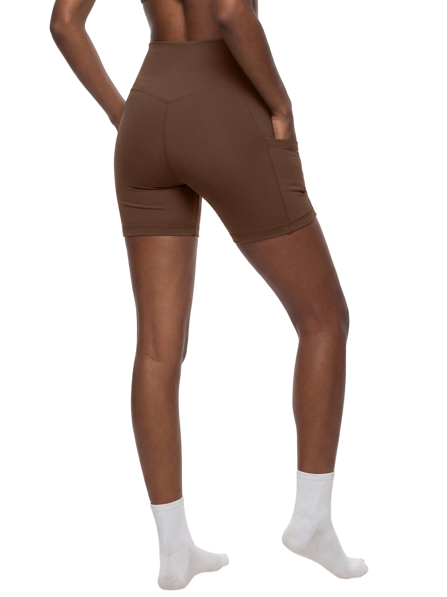 Women's High-Waisted Pocket Spandex Shorts